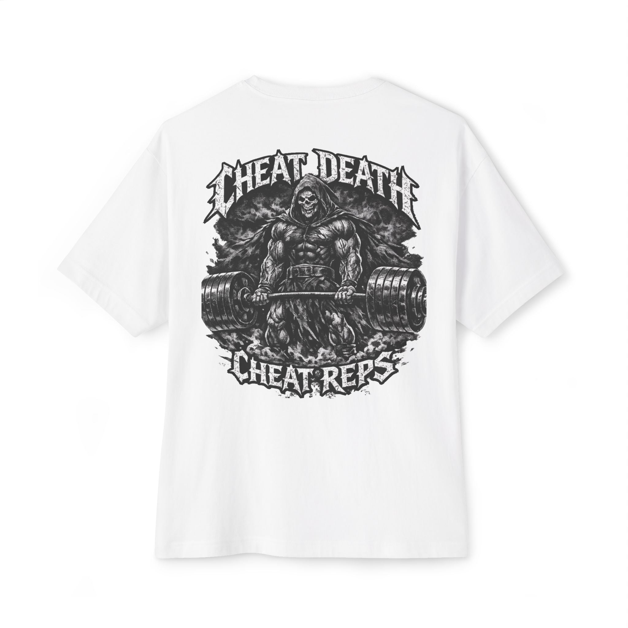 Cheat Death Cheat Reps Gym Tee | Skull Reaper Weightlifting Shirt